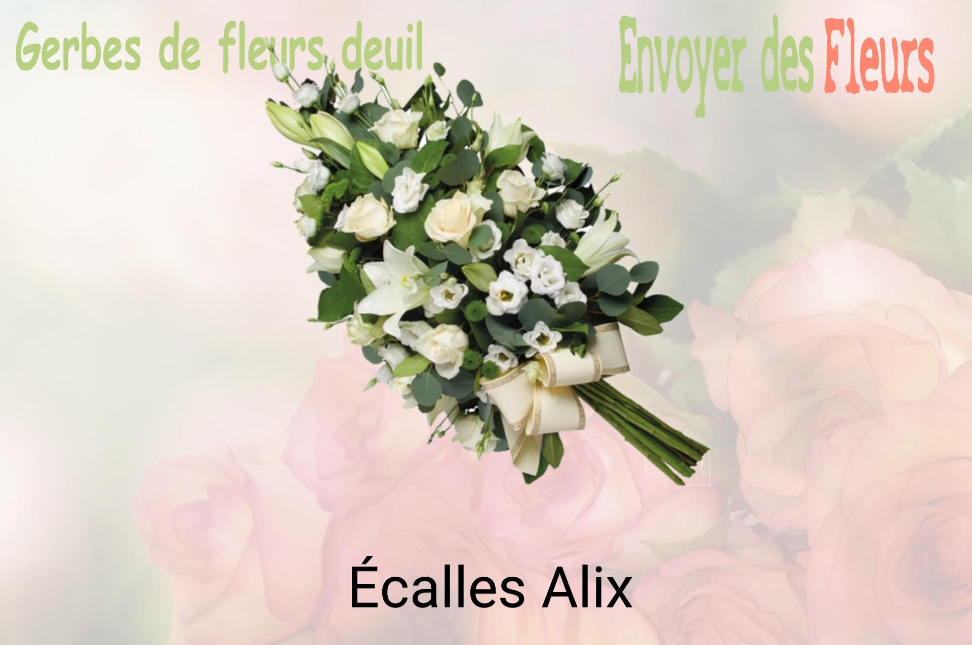 Gerbe de fleurs de deuil livrée à Écalles-Alix